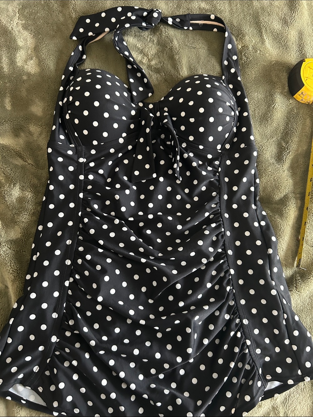 Merona Black and White Polka Dot Kids One-Piece Swimsuit